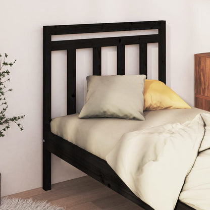 814078 vidaXL Bed Headboard Black 96x4x100 cm Solid Wood Pine