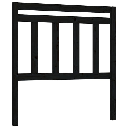 814083 vidaXL Bed Headboard Black 106x4x100 cm Solid Wood Pine