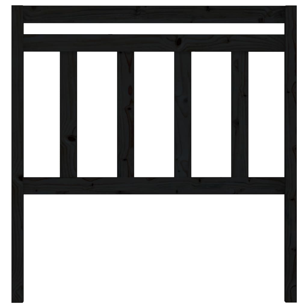 814083 vidaXL Bed Headboard Black 106x4x100 cm Solid Wood Pine