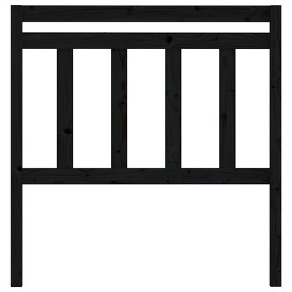 814083 vidaXL Bed Headboard Black 106x4x100 cm Solid Wood Pine