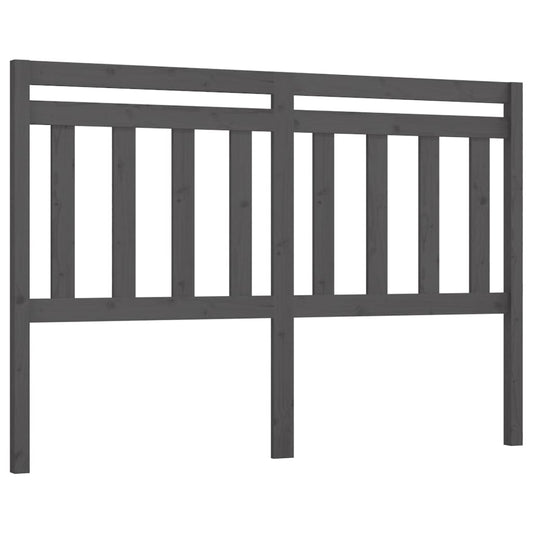 814086 vidaXL Bed Headboard Grey 126x4x100 cm Solid Wood Pine