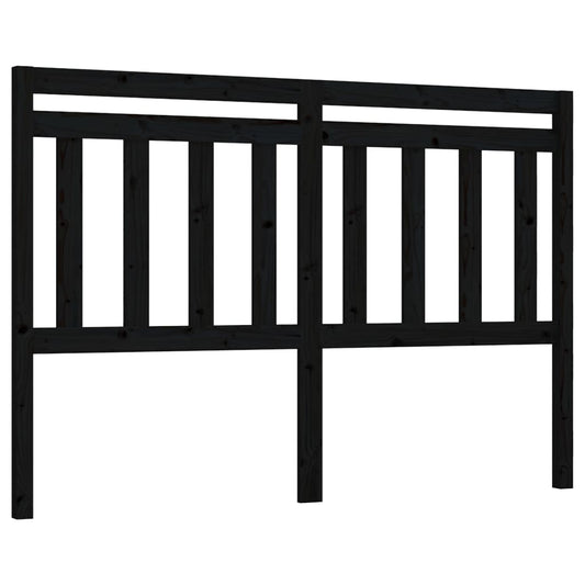 814088 vidaXL Bed Headboard Black 126x4x100 cm Solid Wood Pine
