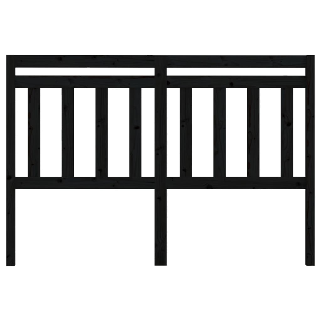 814088 vidaXL Bed Headboard Black 126x4x100 cm Solid Wood Pine