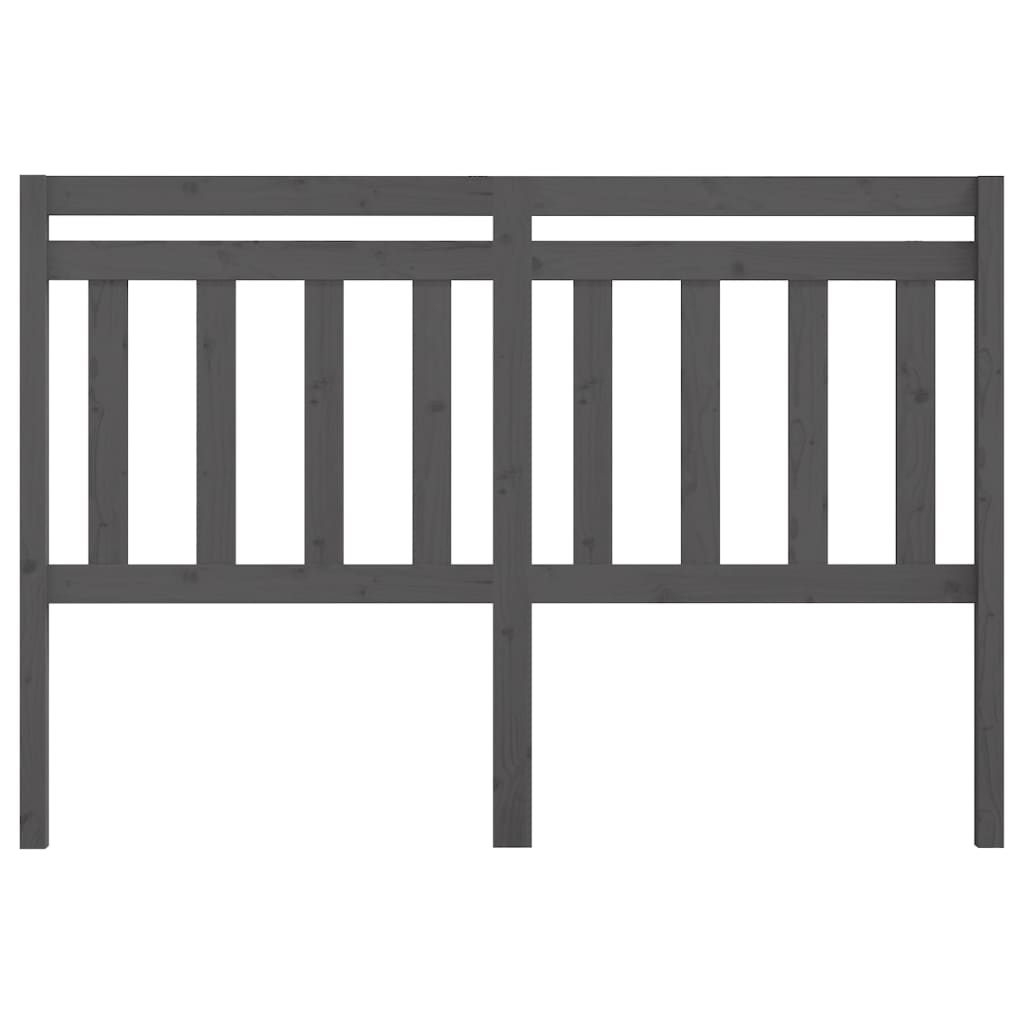 814096 vidaXL Bed Headboard Grey 146x4x100 cm Solid Wood Pine