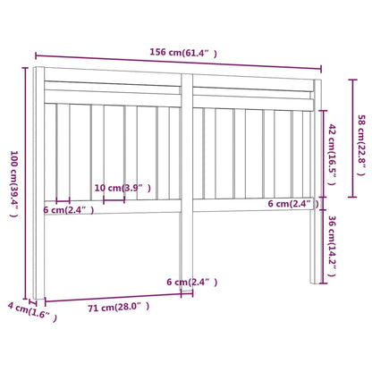 814099 vidaXL Bed Headboard 156x4x100 cm Solid Wood Pine