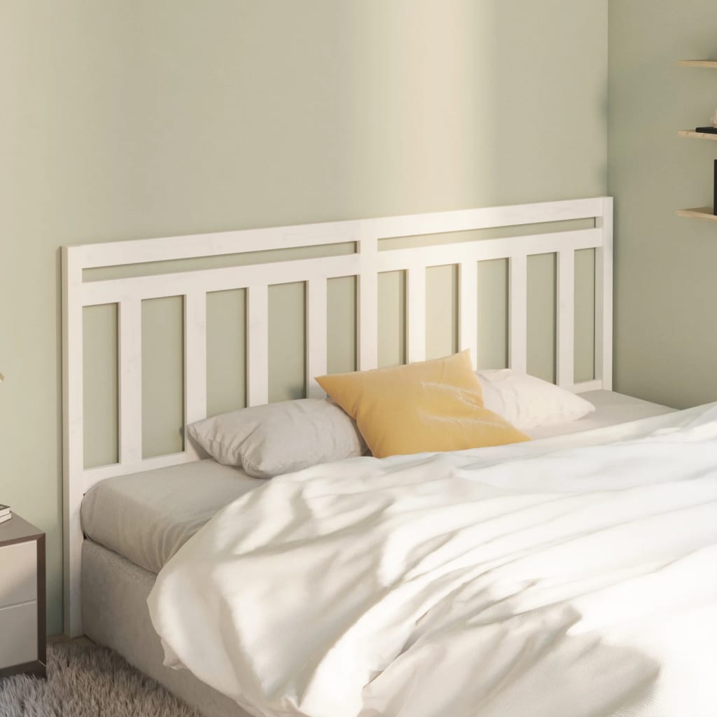 814110 vidaXL Bed Headboard White 186x4x100 cm Solid Wood Pine