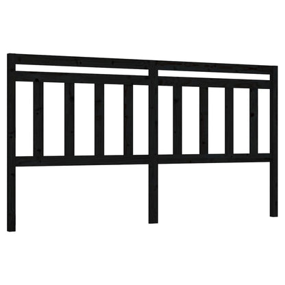 814113 vidaXL Bed Headboard Black 186x4x100 cm Solid Wood Pine