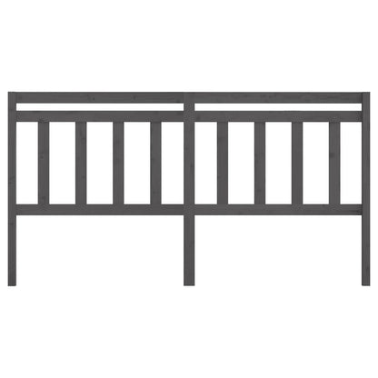 814116 vidaXL Bed Headboard Grey 206x4x100 cm Solid Wood Pine