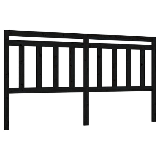 814118 vidaXL Bed Headboard Black 206x4x100 cm Solid Wood Pine