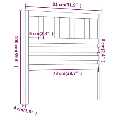 vidaXL Bed Headboard | Grey | Solid pine wood | 81x4x100 cm | Stylish Look