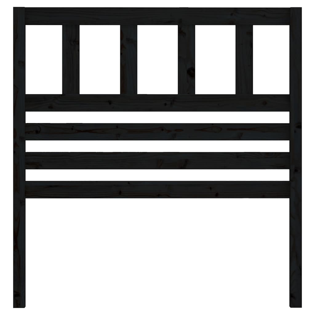 vidaXL Bed Headboard | Black | Solid pine wood | Standard | Durable