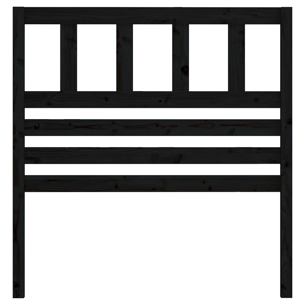 vidaXL Bed Headboard | Black | Solid pine wood | Medium | Durable