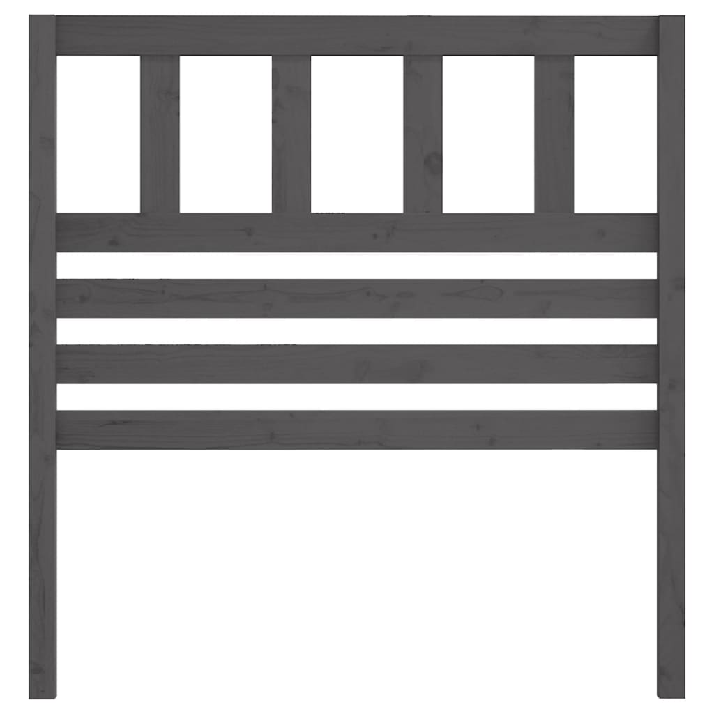 vidaXL Bed Headboard | Grey | Solid pine wood | 106 x 4 x 100 cm