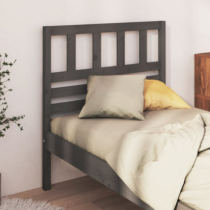 vidaXL Bed Headboard | Grey | Solid pine wood | 106 x 4 x 100 cm