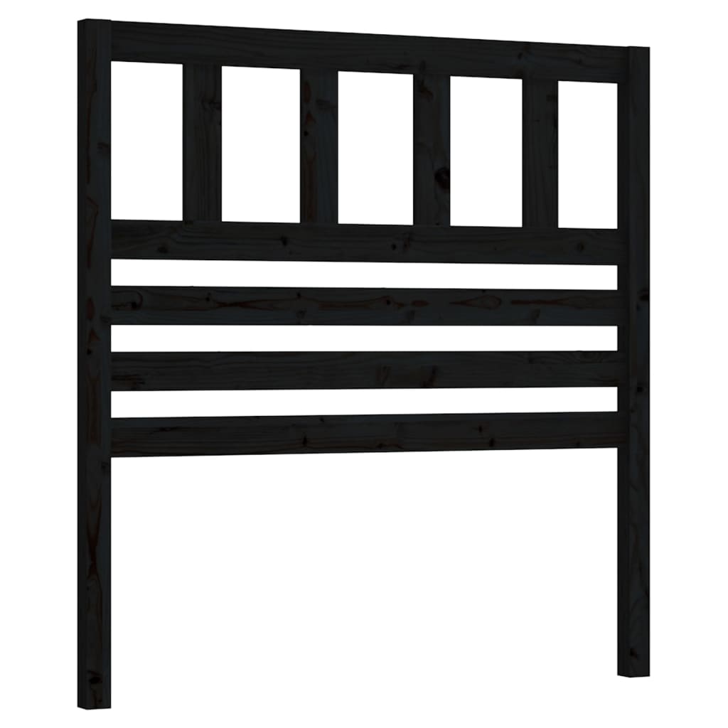 vidaXL Bed Headboard | Black | Solid pinewood | Fits standard bed frames