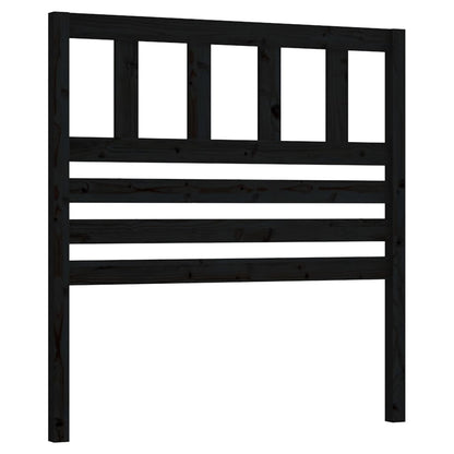vidaXL Bed Headboard | Black | Solid pinewood | Fits standard bed frames