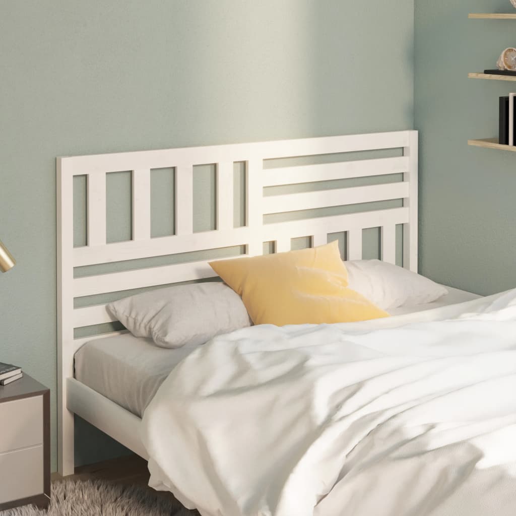 vidaXL Bed Headboard | White | Solid Pine Wood | 126x4x100 cm | Durable