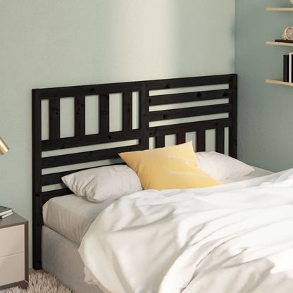 vidaXL Bed Headboard | Black | Solid pine wood | 126x4x100 cm