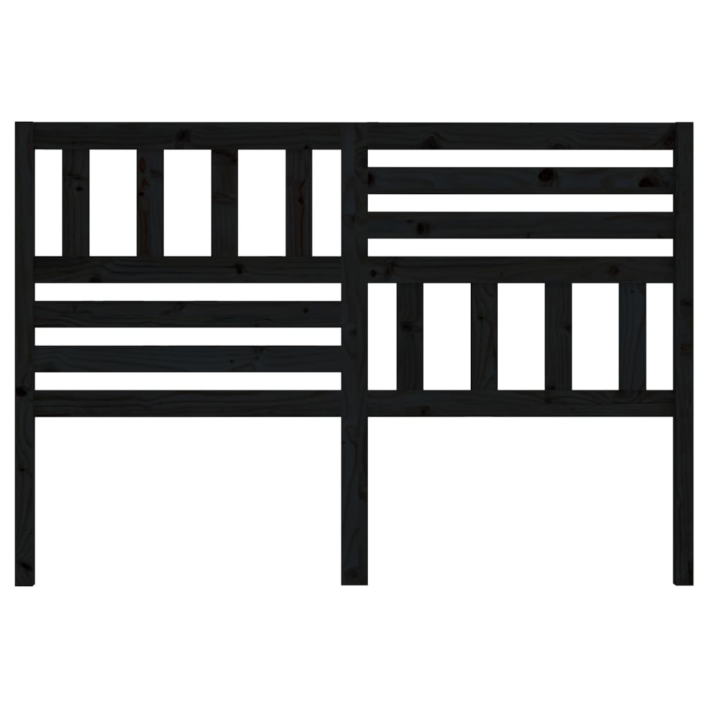 vidaXL Bed Headboard | Black | Solid pine wood | 126x4x100 cm