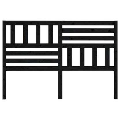 vidaXL Bed Headboard | Black | Solid pine wood | 126x4x100 cm