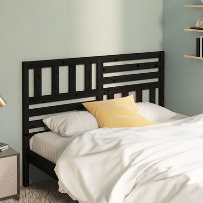 vidaXL Bed Headboard | Black | Solid pine wood | 126x4x100 cm