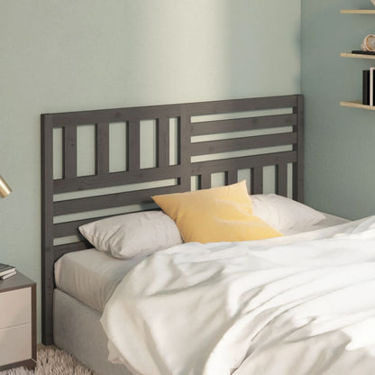 vidaXL Bed Headboard | Grey | Solid pine wood | 141x4x100 cm