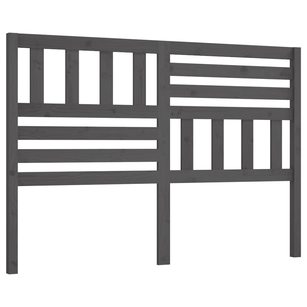 vidaXL Bed Headboard | Grey | Solid Pine Wood | Stylish Design | Rectangular