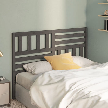 vidaXL Bed Headboard | Grey | Solid Pine Wood | Stylish Design | Rectangular