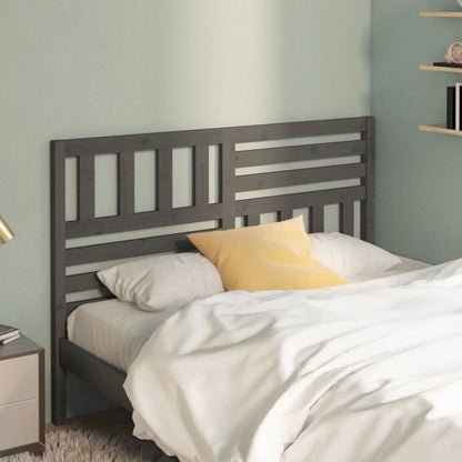 vidaXL Bed Headboard | Grey | Solid Pine Wood | Stylish Design | Rectangular