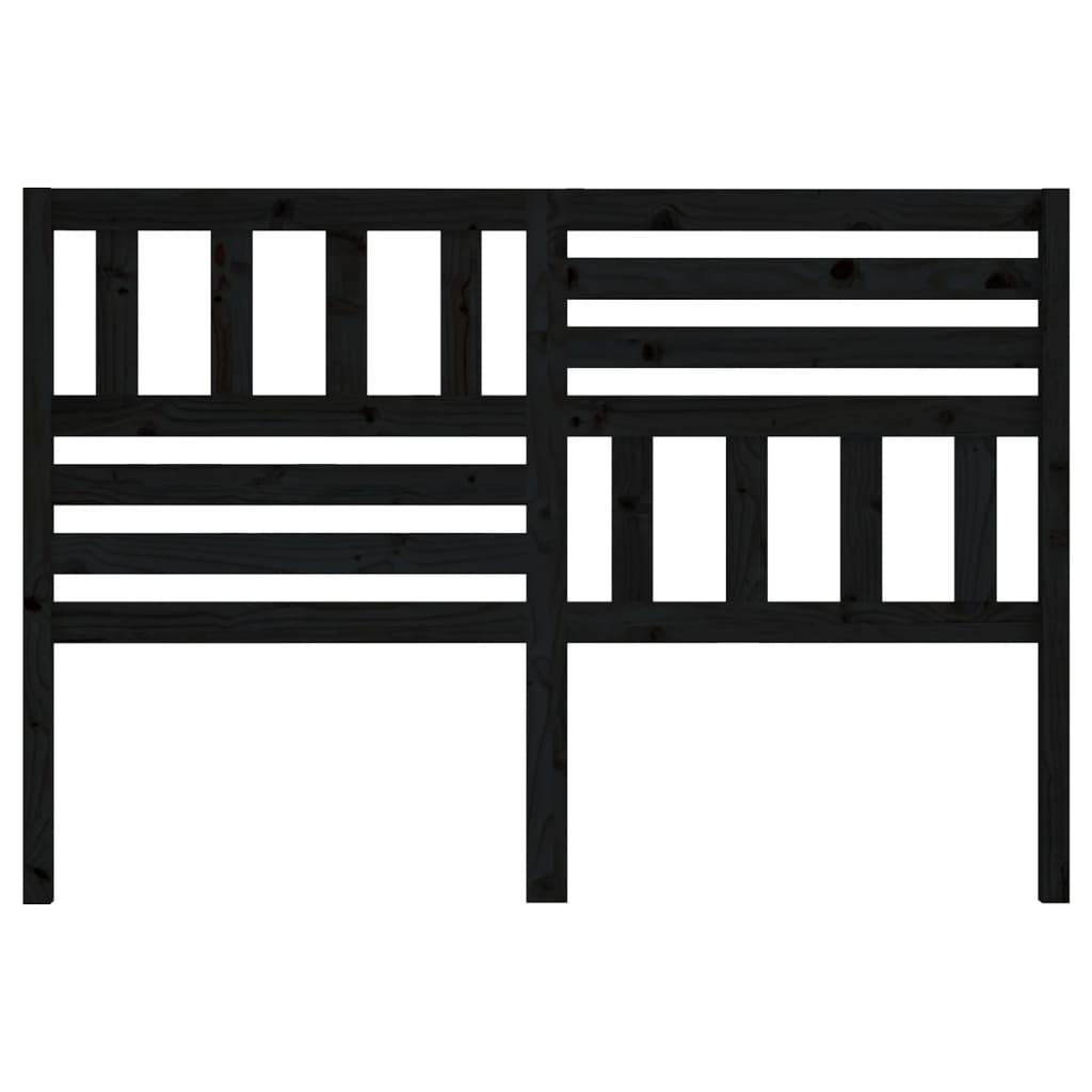 vidaXL Bed Headboard | Black | Solid pine wood | 146 cm x 4 cm x 100 cm