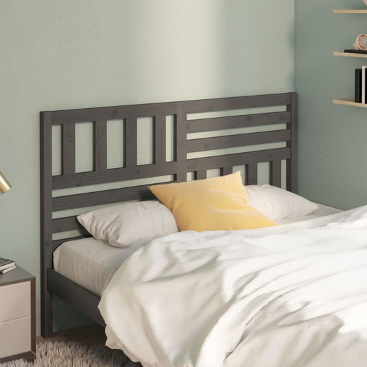814151 vidaXL Bed Headboard Grey 156x4x100 cm Solid Wood Pine