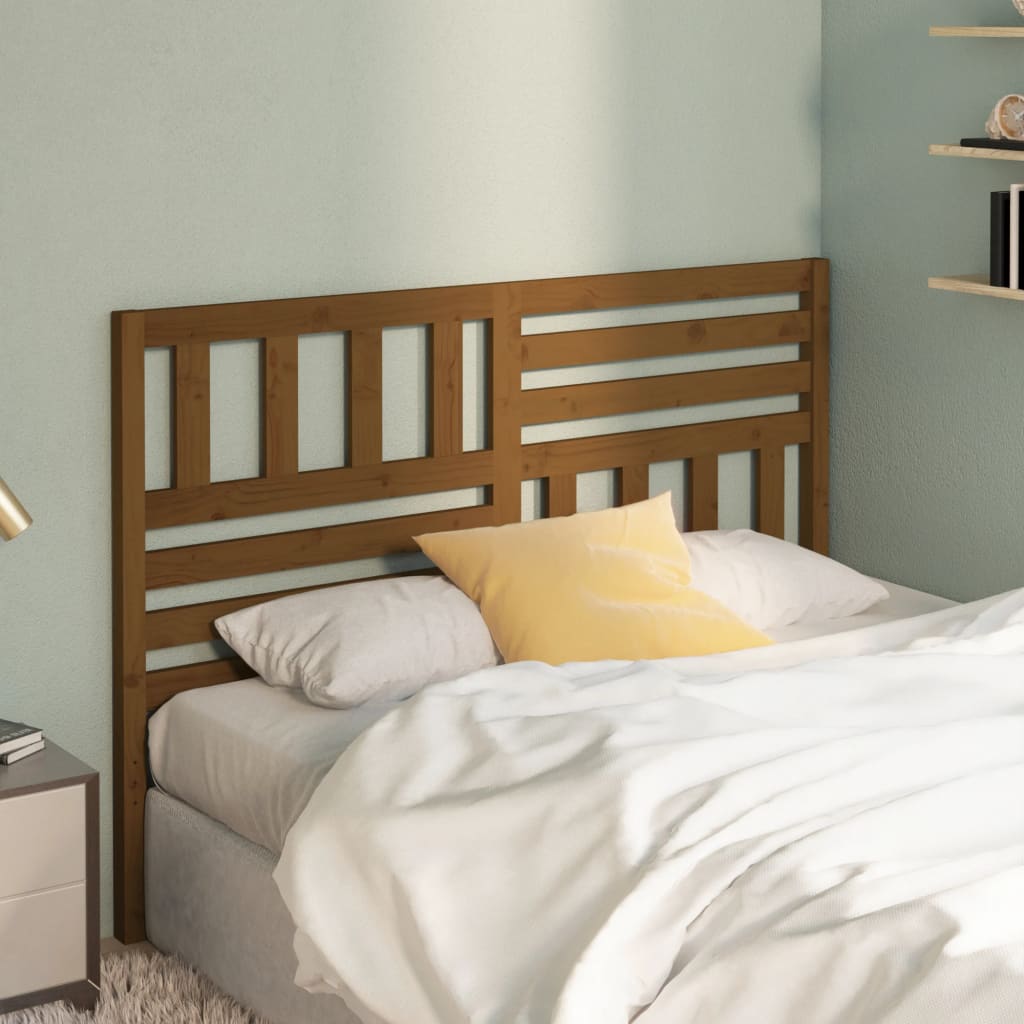 vidaXL Bed Headboard | Honey Brown | Solid Pine Wood | Standard | Wood Grain