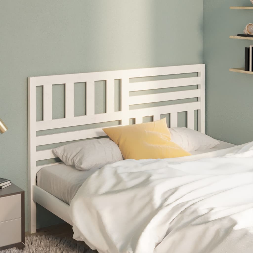 vidaXL Bed Headboard | White | Solid pine wood | 166 x 4 x 100 cm