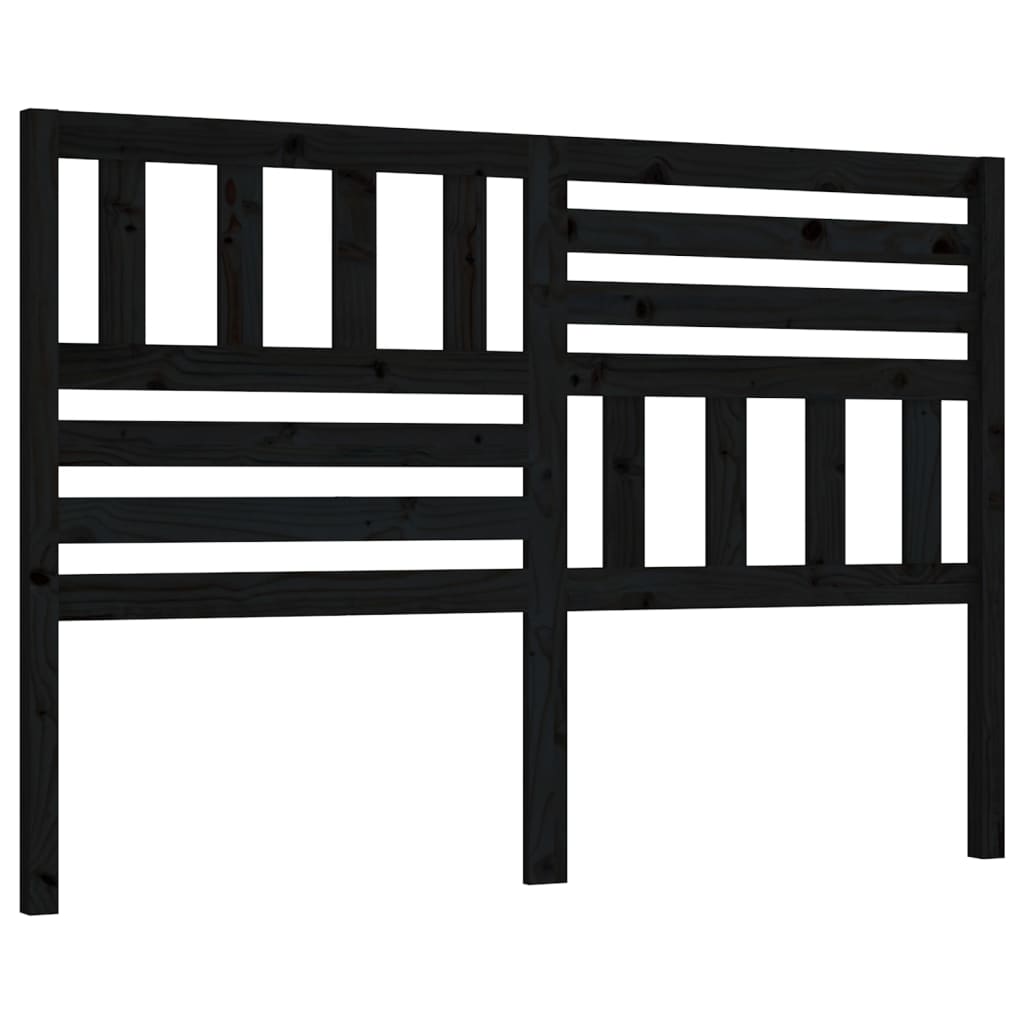 vidaXL Bed Headboard | Black | Solid pine wood | 166x4x100 cm |  Durable