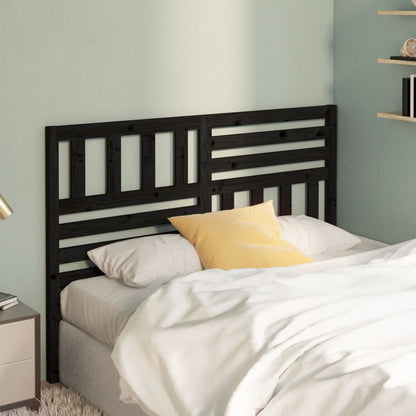 vidaXL Bed Headboard | Black | Solid pine wood | 166x4x100 cm |  Durable