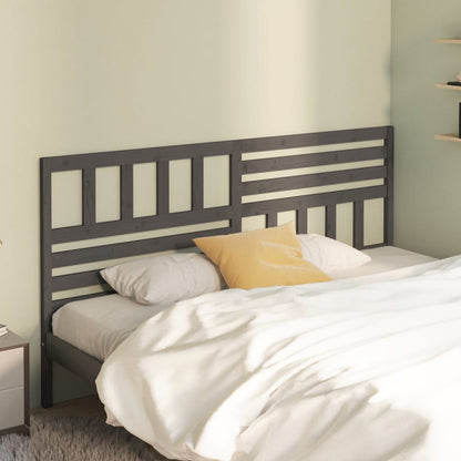 vidaXL Bed Headboard | Grey | Solid pine wood | 186 cm wide, 100 cm high