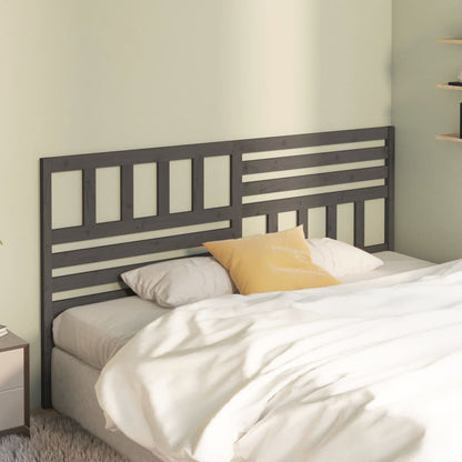 vidaXL Bed Headboard | Grey | Solid pine wood | 186 cm wide, 100 cm high