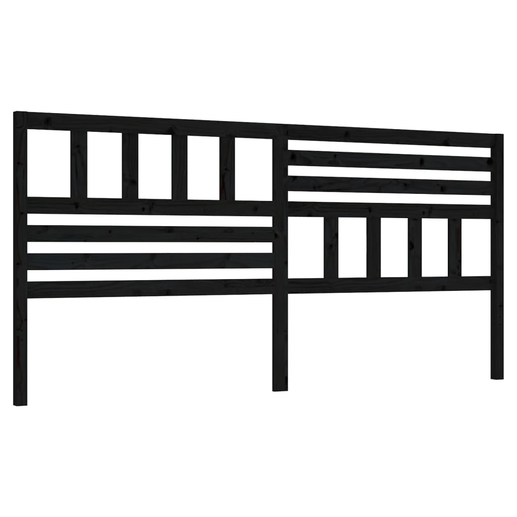vidaXL Bed Headboard | Black | Solid Pine Wood | 186 cm x 4 cm x 100 cm