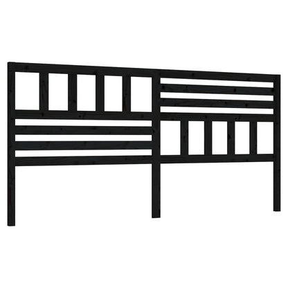 vidaXL Bed Headboard | Black | Solid Pine Wood | 186 cm x 4 cm x 100 cm