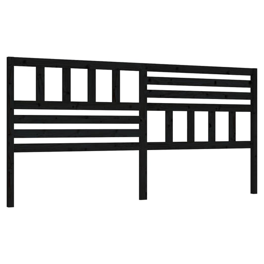 814163 vidaXL Bed Headboard Black 186x4x100 cm Solid Wood Pine