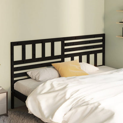 vidaXL Bed Headboard | Black | Solid Pine Wood | 186 cm x 4 cm x 100 cm