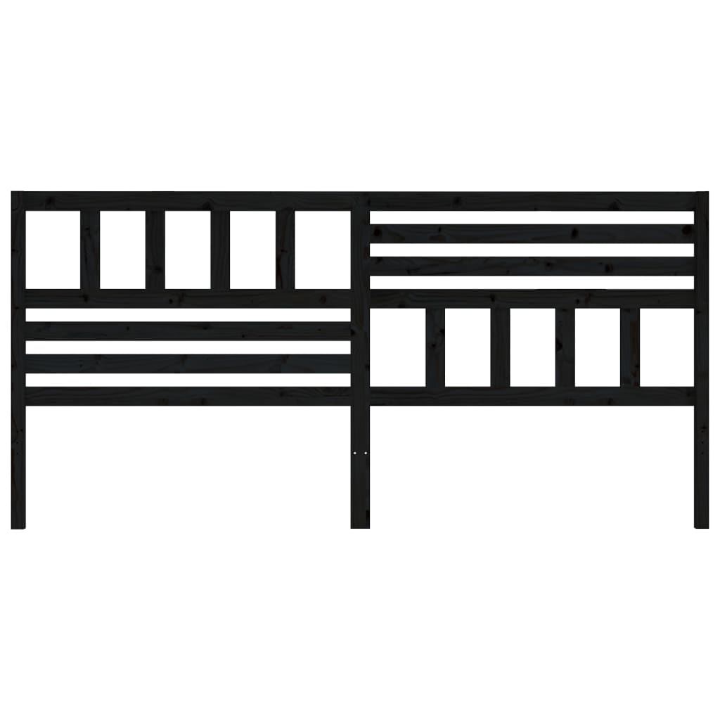 vidaXL Bed Headboard | Black | Solid Pine Wood | 186 cm x 4 cm x 100 cm
