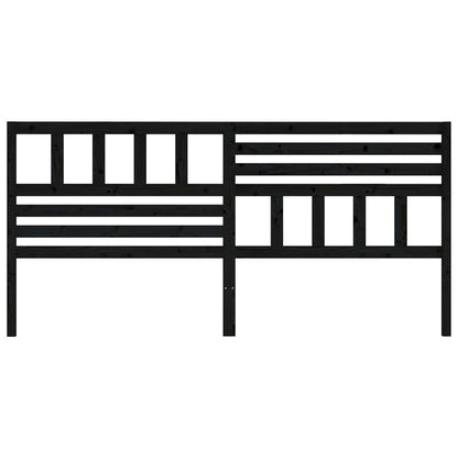 vidaXL Bed Headboard | Black | Solid Pine Wood | 186 cm x 4 cm x 100 cm
