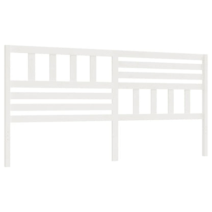 vidaXL Bed Headboard | White | Solid Pine Wood | Large | Decorative Inlays
