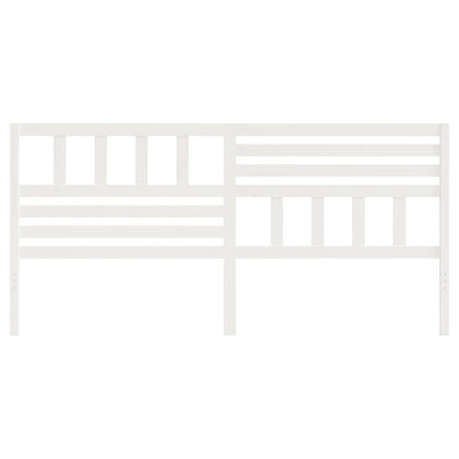 vidaXL Bed Headboard | White | Solid Pine Wood | Large | Decorative Inlays