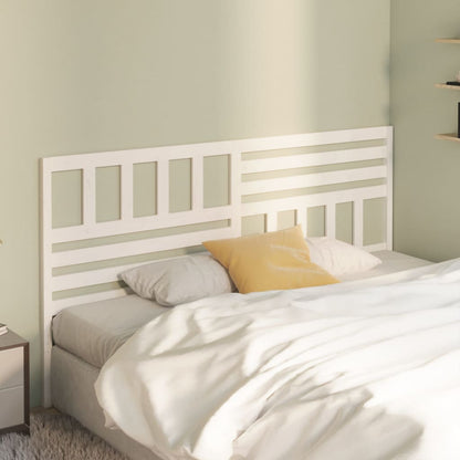 vidaXL Bed Headboard | White | Solid Pine Wood | Large | Decorative Inlays