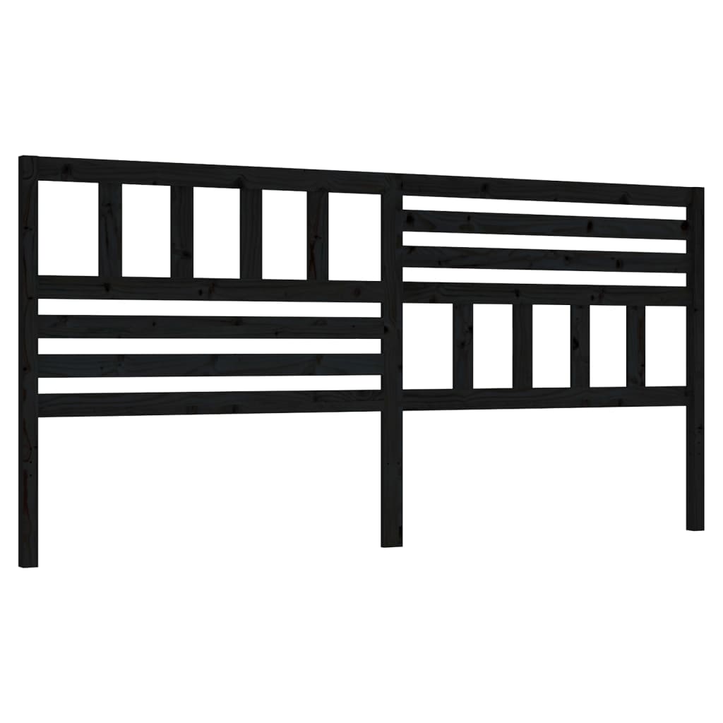 vidaXL Bed Headboard | Black | Solid Pine Wood | 206 cm x 100 cm