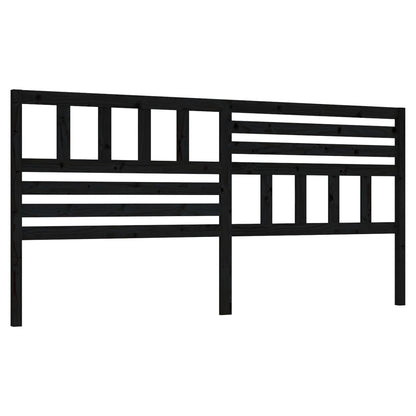 vidaXL Bed Headboard | Black | Solid Pine Wood | 206 cm x 100 cm