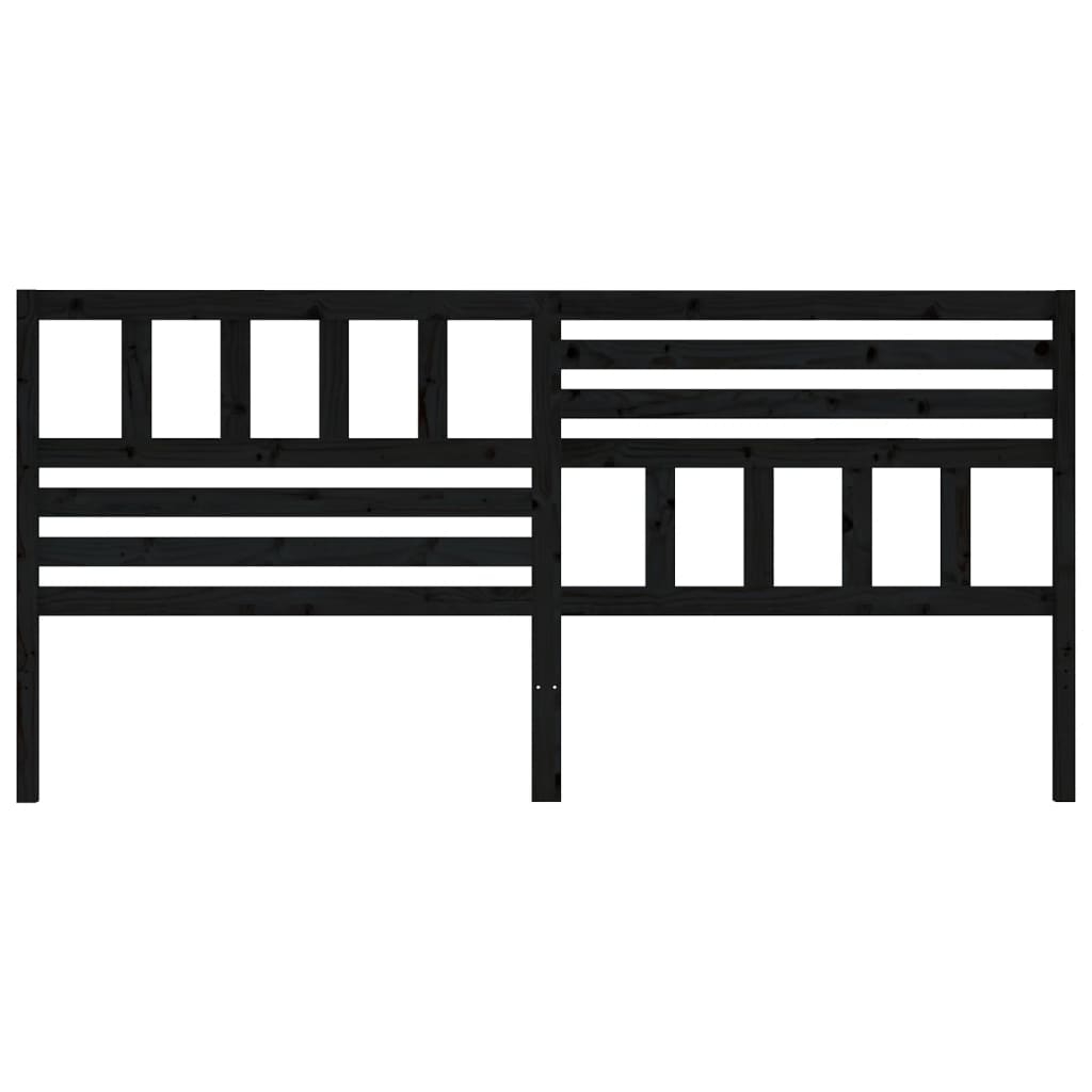 vidaXL Bed Headboard | Black | Solid Pine Wood | 206 cm x 100 cm