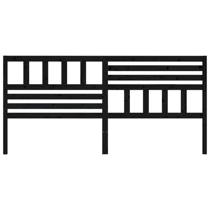 vidaXL Bed Headboard | Black | Solid Pine Wood | 206 cm x 100 cm